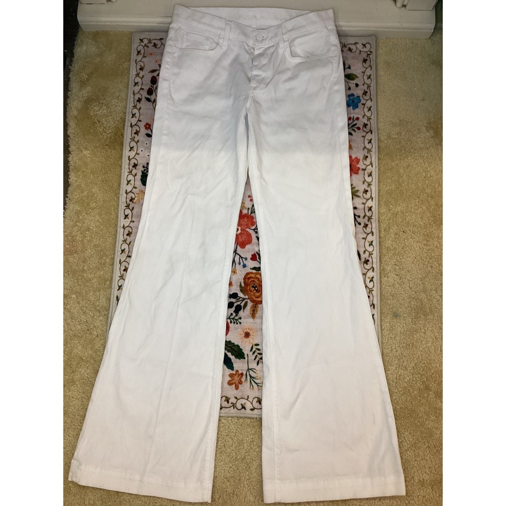 7 For All Mankind White Boot-Cut Flared Jeans